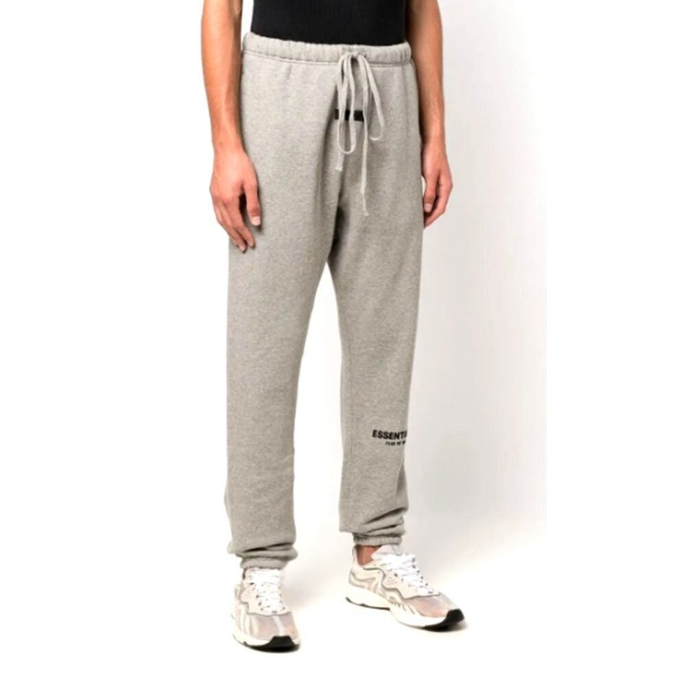 Fear Of God Essentials Dark Oatmeal Logo Print Track Pants Size M